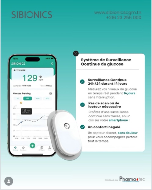 Publication SIBIONICS Tunisie sur Instagram